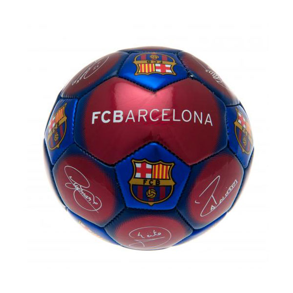 Barcelona mini Ball ลูกฟุตบอล บาร์เซโลน่า พร้อมรูปลายเซ็นต์นักเตะ (ขนาดเล็ก)