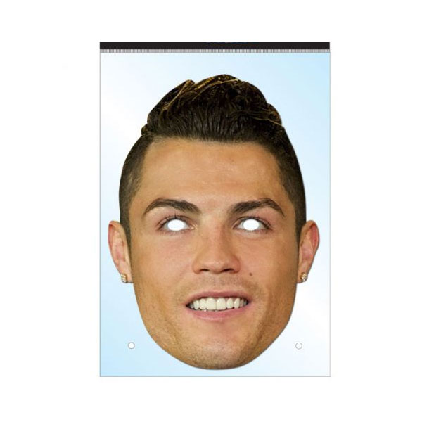 Show Portugal your support this year at the 2014 World Cup in Brazil with our fantastic Cristiano Ronaldo Mask! Each mask is made from high quality durable card; is average face size (measuring approximately 300mm X 210mm) and comes with eye holes and an elastic strap.