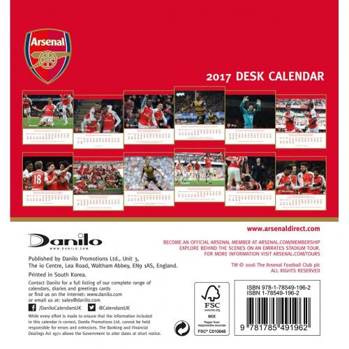 Arsenal FC ปฏิทินตั้งโต๊ะ 2017 อาร์เซน่อล-2