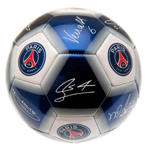 Paris Saint Germain F.C. ลูกฟุตบอล PSG พร้อมรูปลายเซ็นต์นักเตะ-3